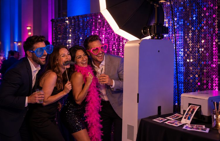 Guests laughing in the True North photo booth